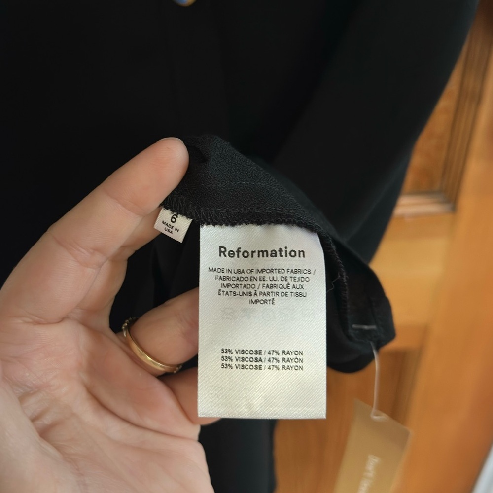 reformation hugh button up long sleeve mini shirt dress - Picture 8 of 8